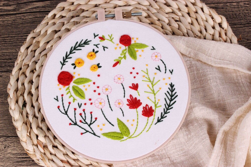 Flower Pattern Embroidery Kit