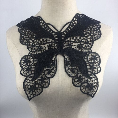 Black Floral/Leaf Lace Embroidered Applique