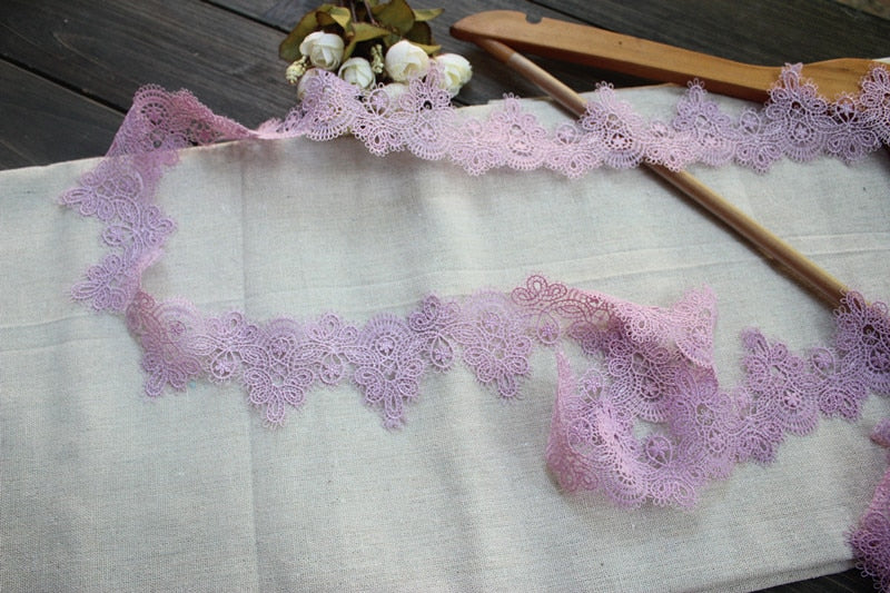 Lilac Purple Embroidery Lace Ribbon