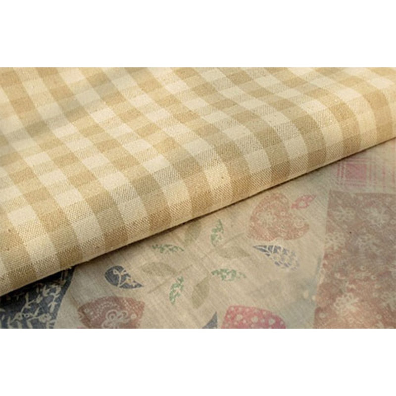 Plaid Linen Cotton Fabric Canvas