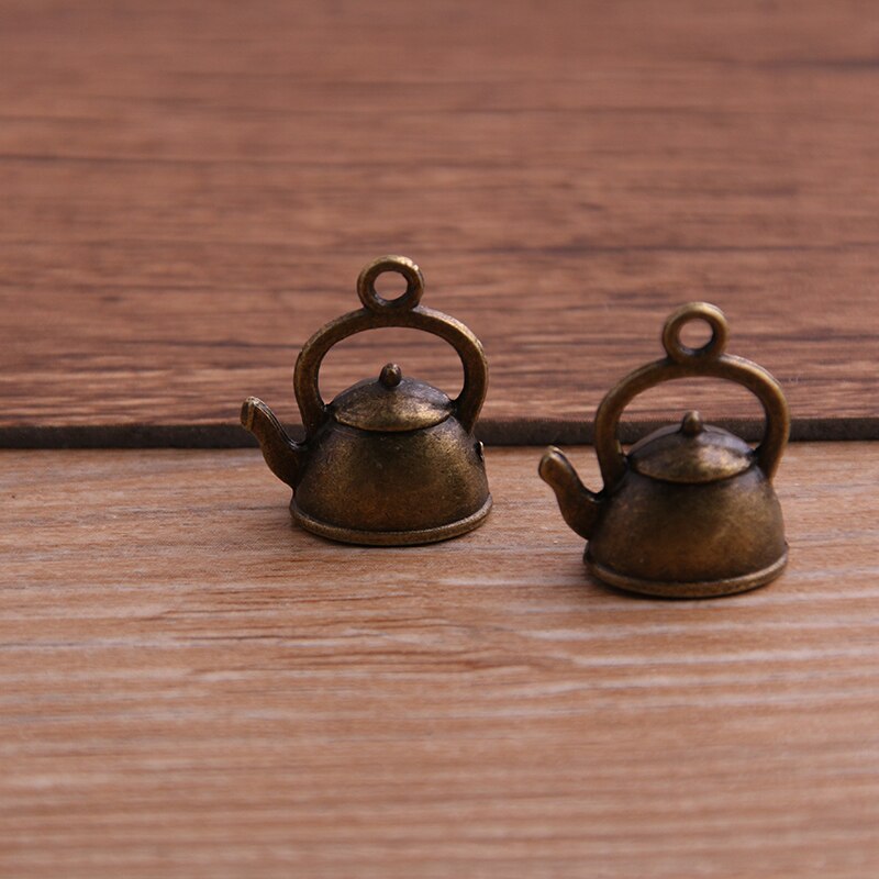 3D Retro Tea Kettle Charms 10/set