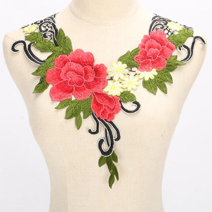 Flower Embroidered Lace Applique