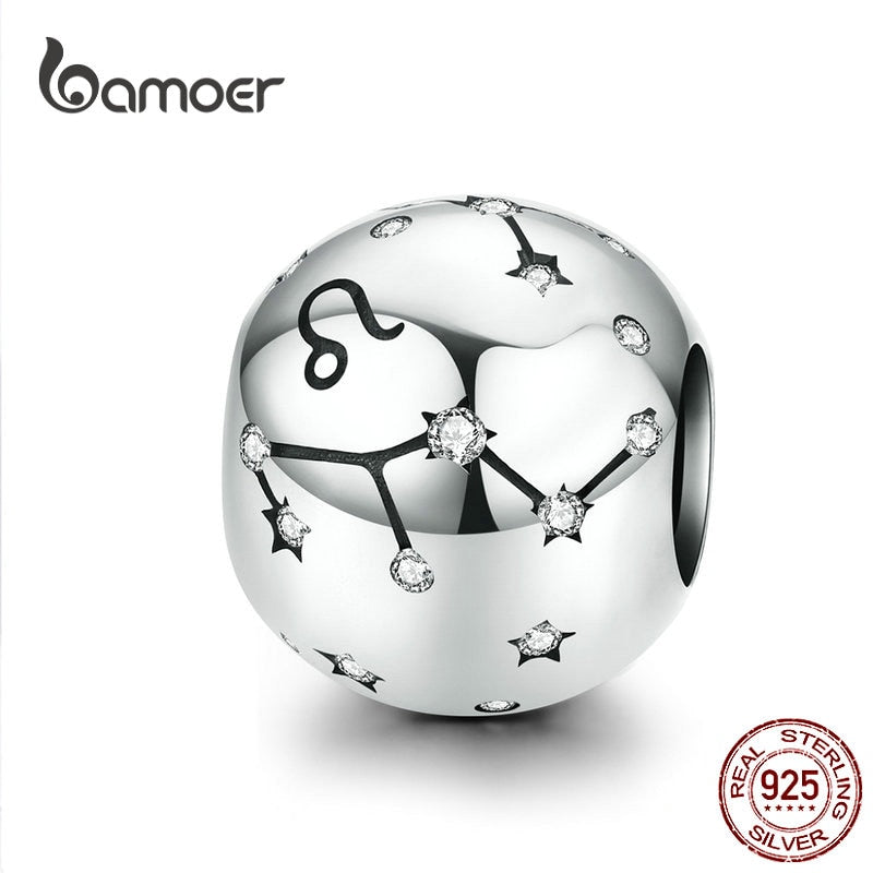 Bamoer Vintage Sterling Silver Twelve Constellations Star Sign Zodiac Charms