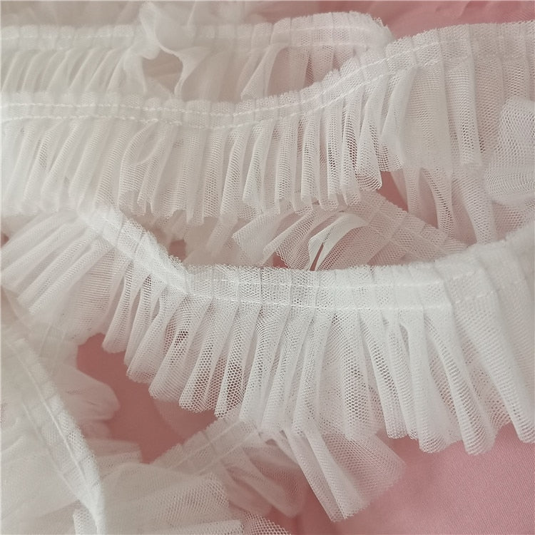 Pleated Lace Fabric Ruffle Trim