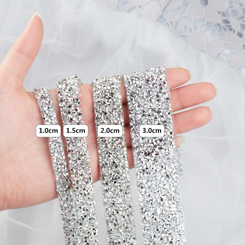 Crystal Motif Rhinestone Tape Ribbon