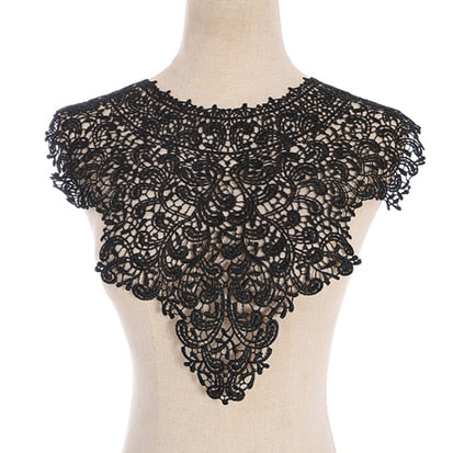 Black Floral/Leaf Lace Embroidered Applique