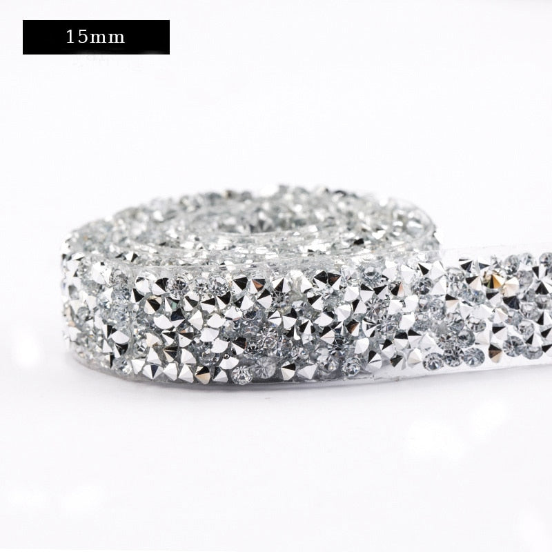 Crystal Motif Rhinestone Tape Ribbon