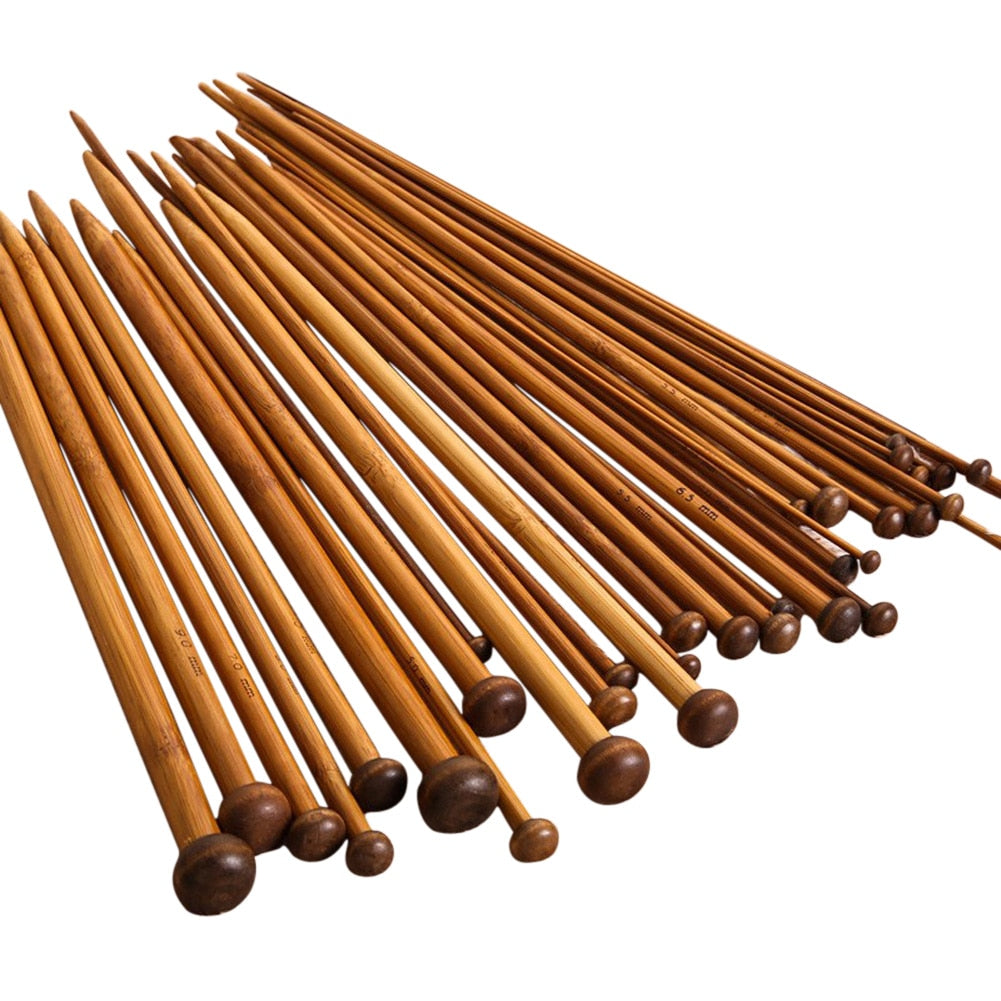 12/36/56Pcs 18 Size Bamboo Knitting Needles