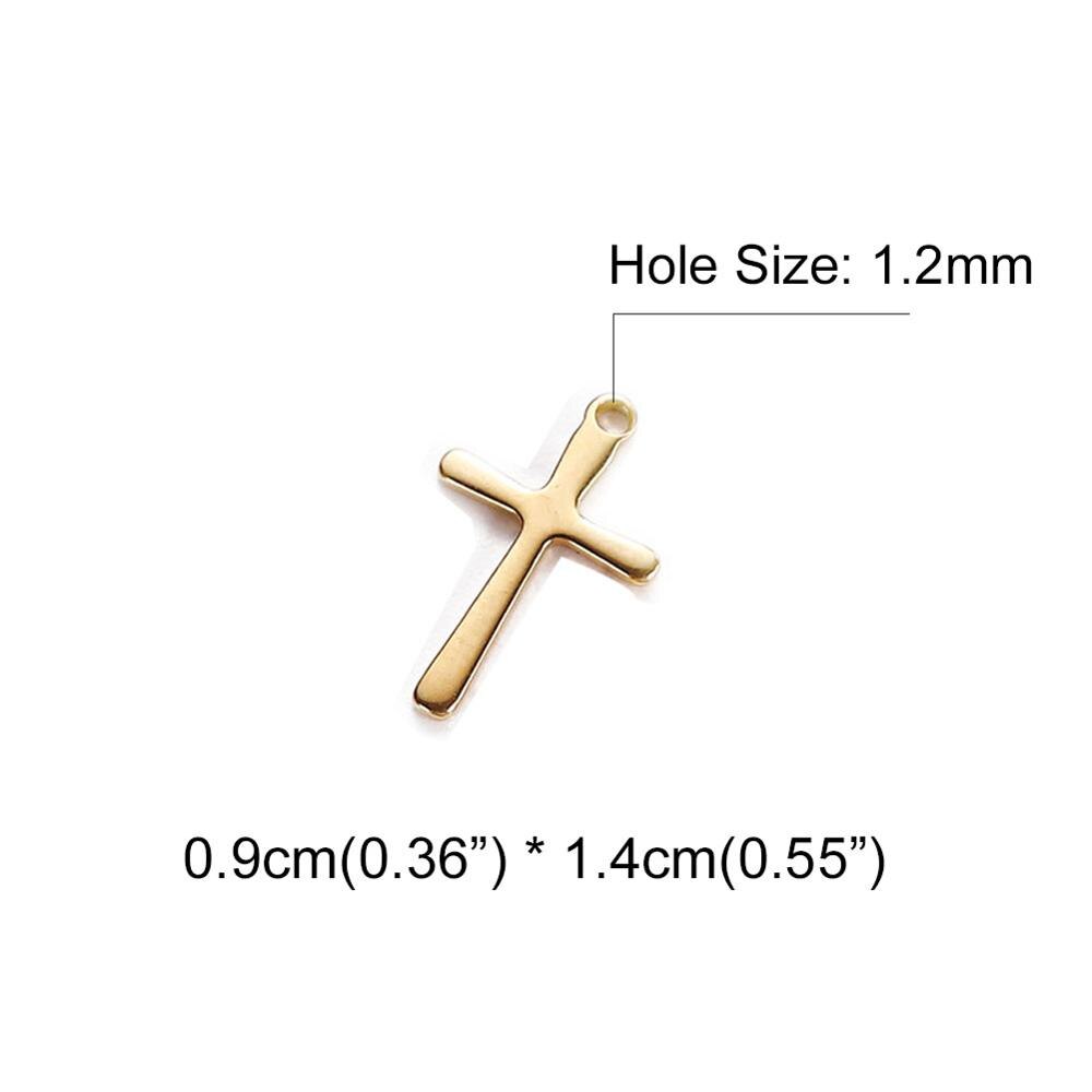 Stainless Steel Silver or Gold Cross Charms (20/pack)