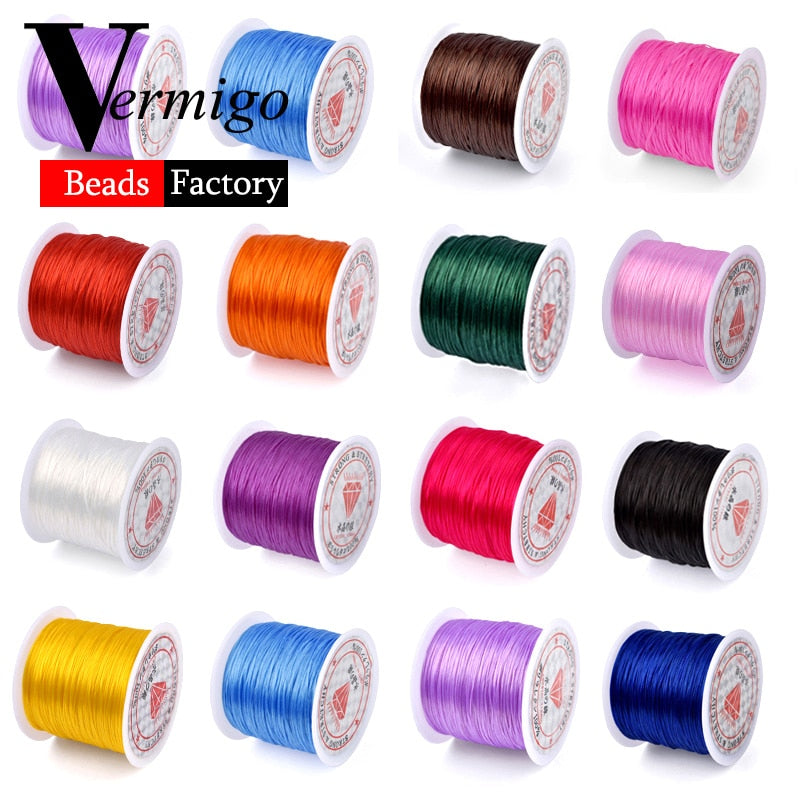 Crystal Beading Stretch Cord (60m/roll, color option)