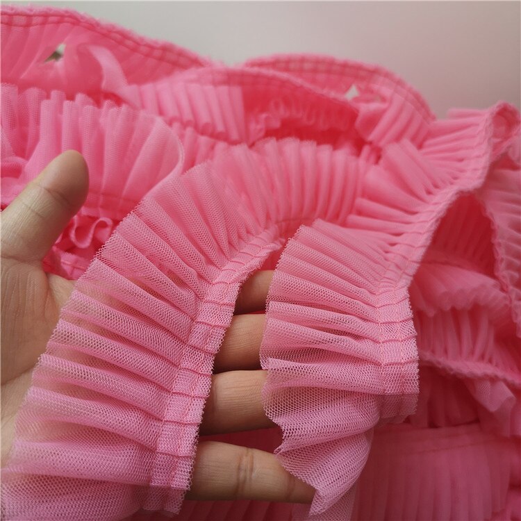 Pleated Lace Fabric Ruffle Trim