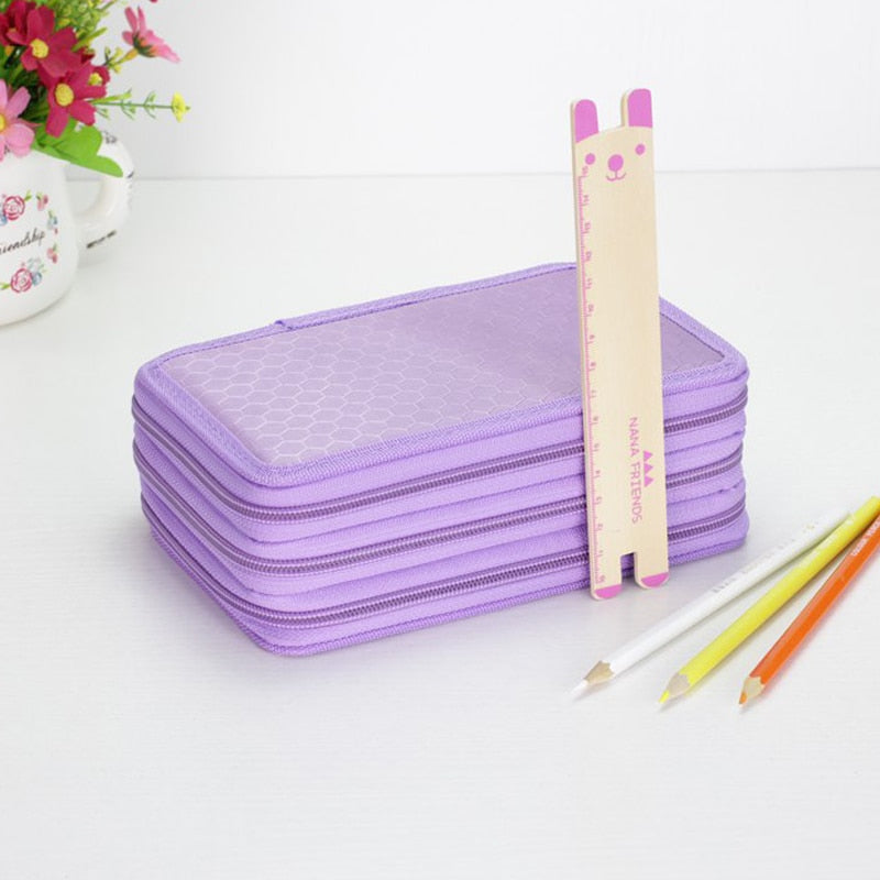 Oxford School Pencil Case (color options, 36/48/72 holes/case)