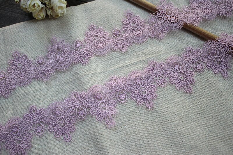 Lilac Purple Embroidery Lace Ribbon