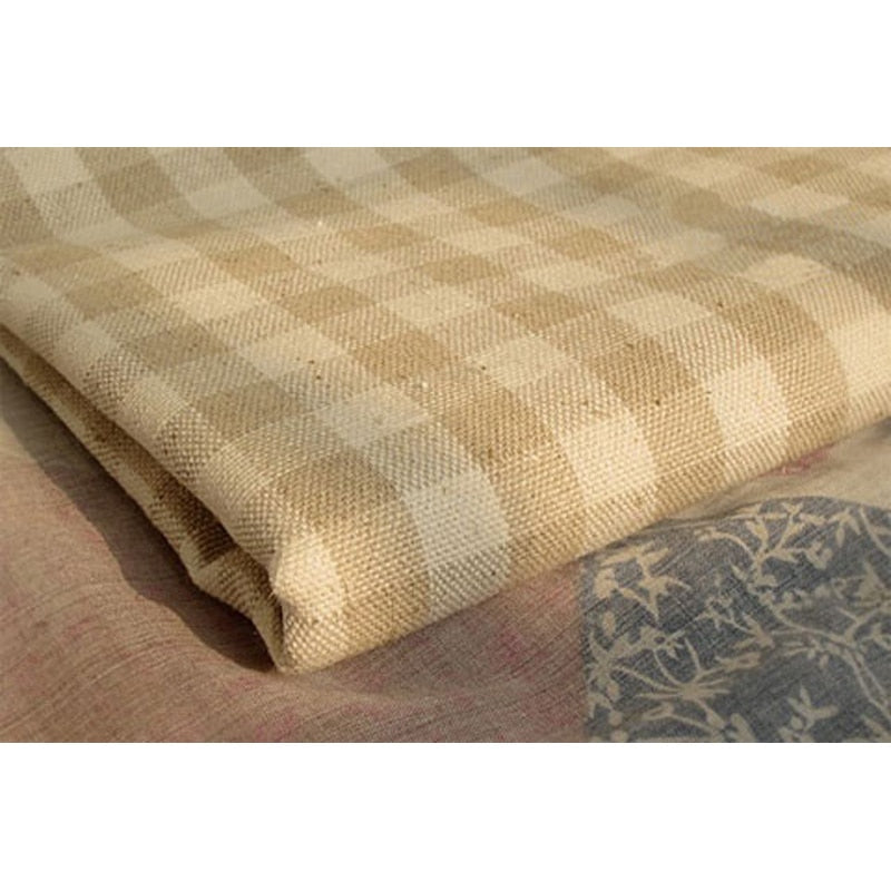 Plaid Linen Cotton Fabric Canvas