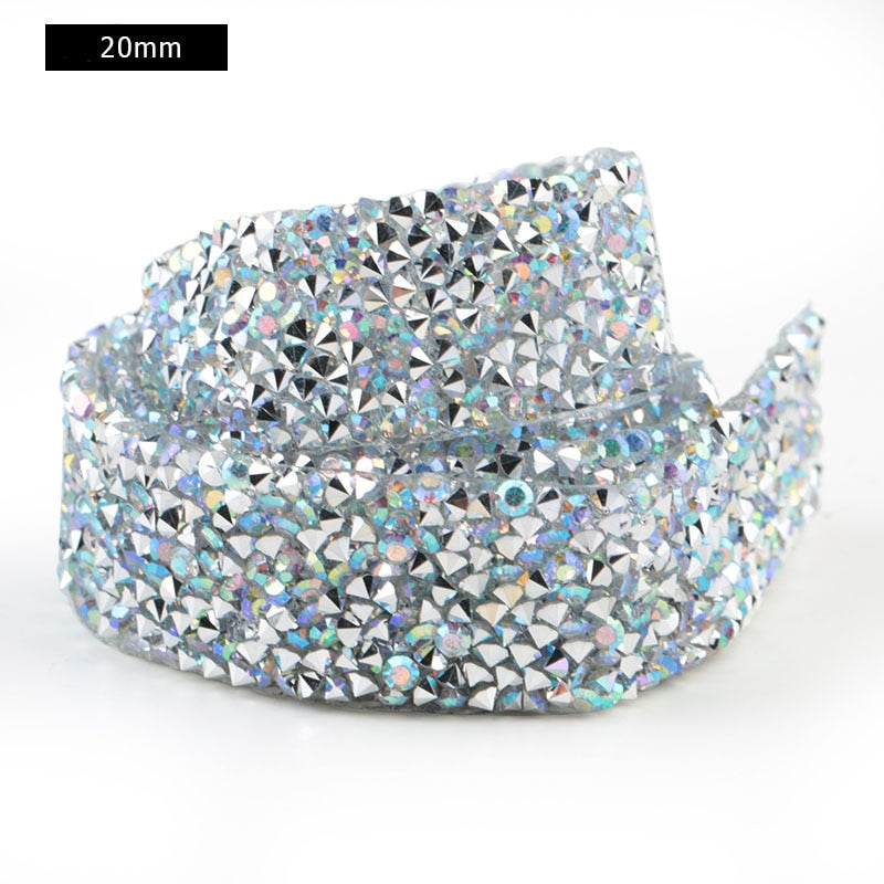 Crystal Motif Rhinestone Tape Ribbon