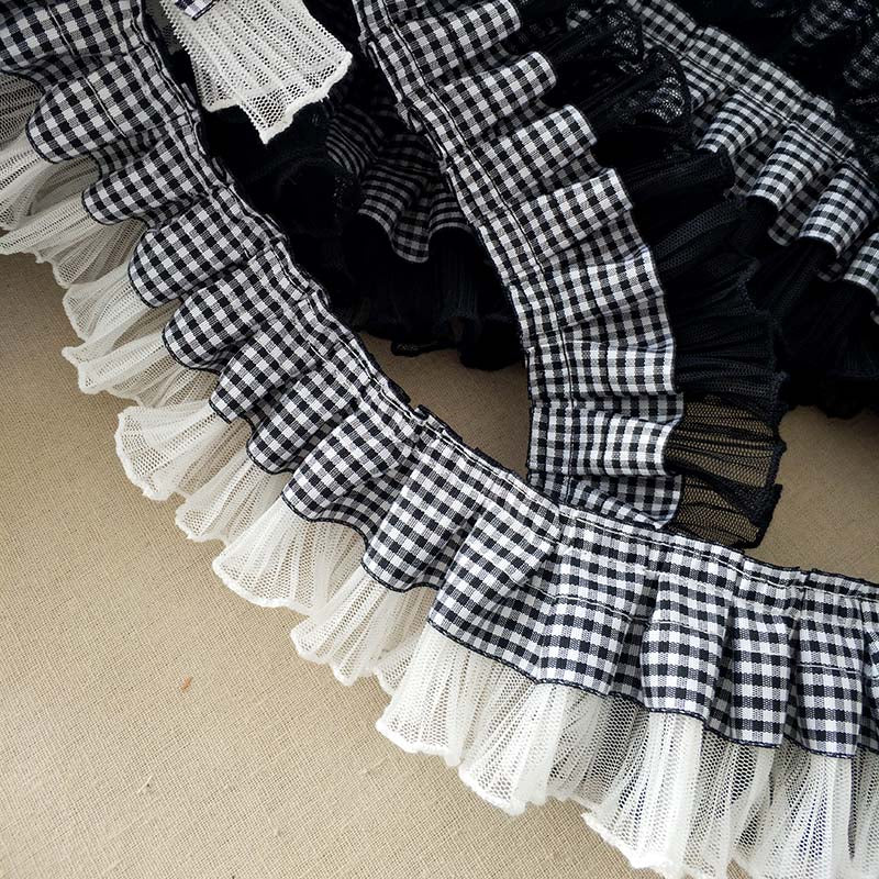 Pleated Elastic Lace Ribbon