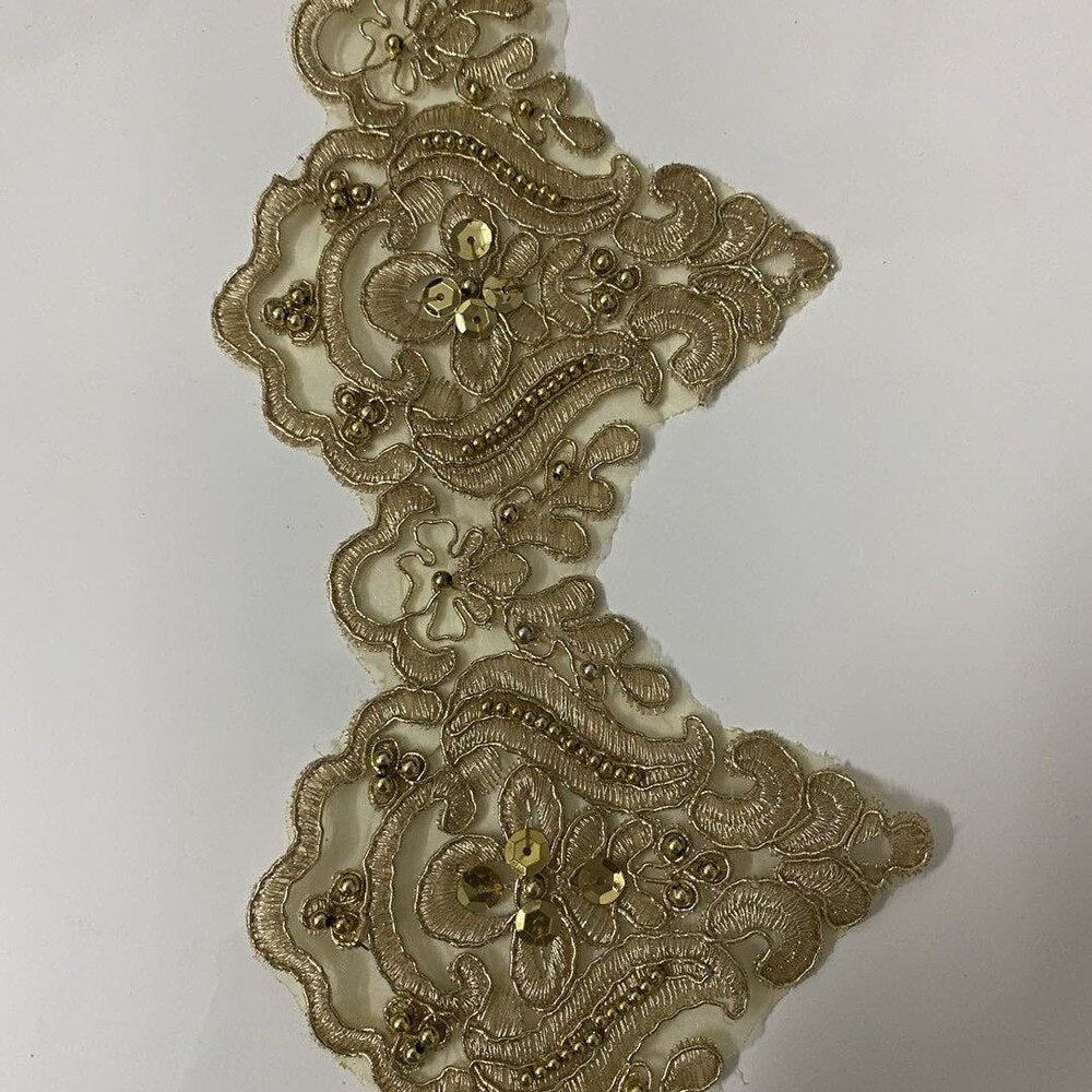 Golden Flower Venice Lace Trim Fabric