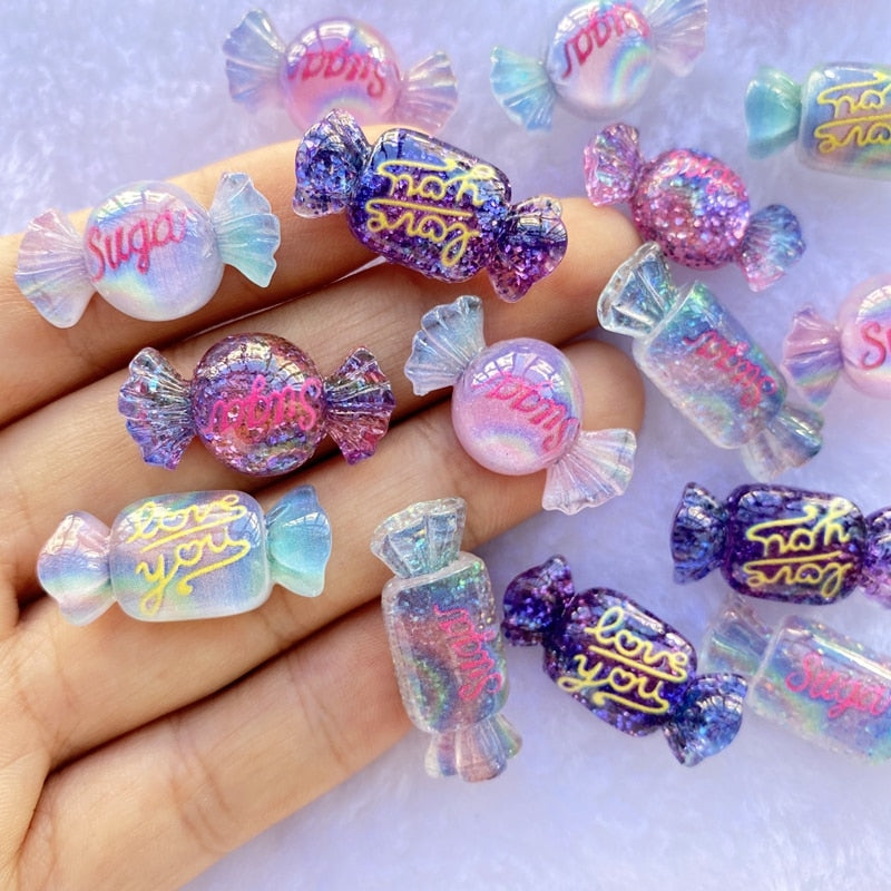 Cute Mini Mixed Candy 3D Resin Charms (12/pack, color options)