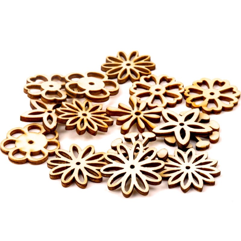 Wooden Decorative Embellishments (style options, 20 or 50/pack)