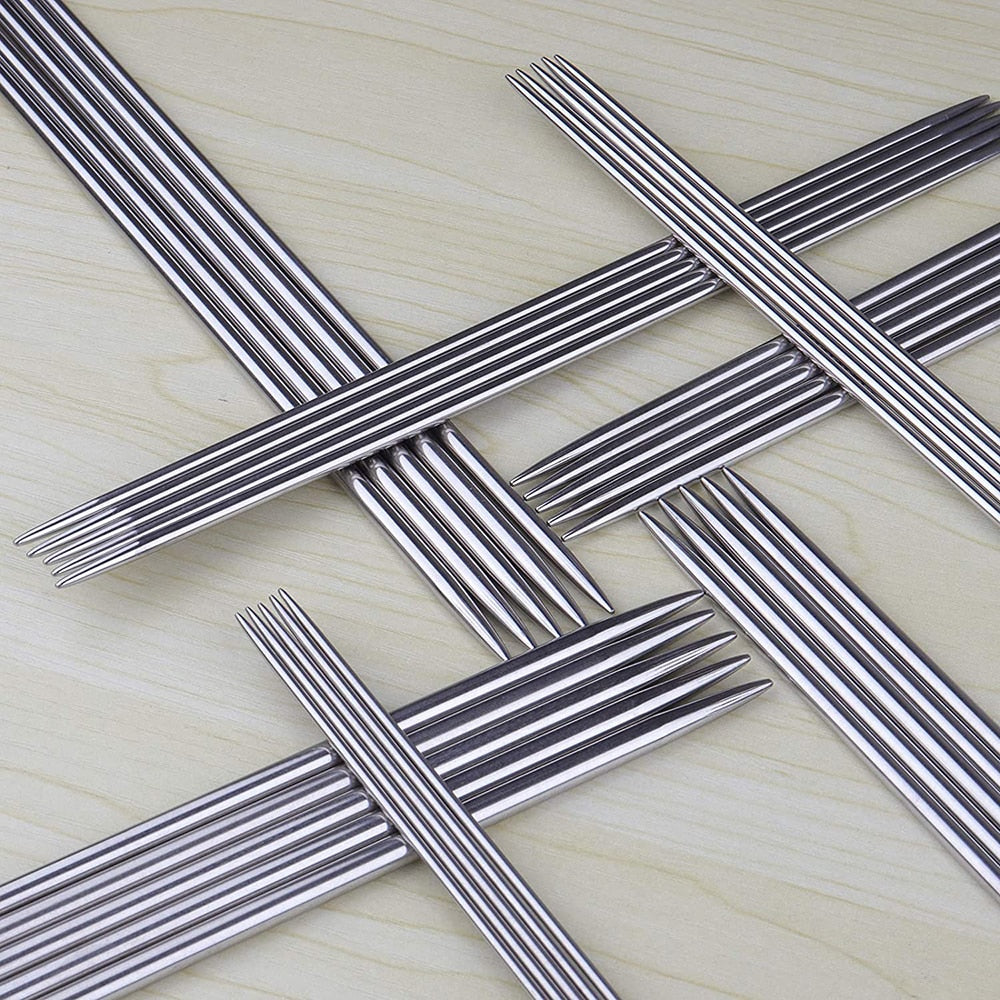 5pcs/set Stainless Steel Knitting Needles