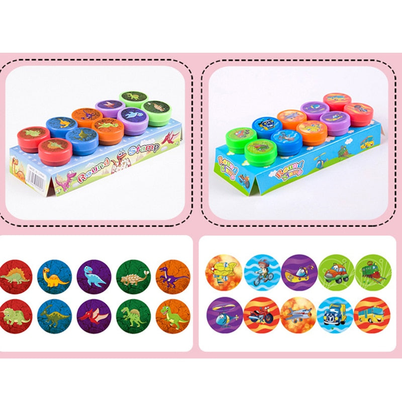 10pcs Assorted Stamps for Kids