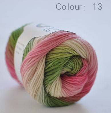 100% Worsted Wool Rainbow Colored Yarn