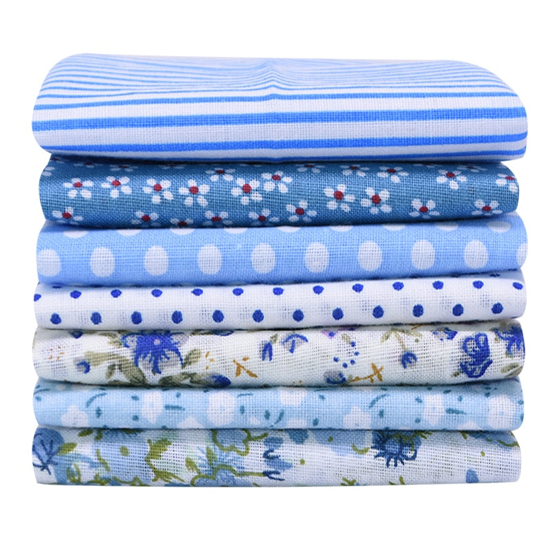 7pcs/set Flower Pattern Cotton Fabric