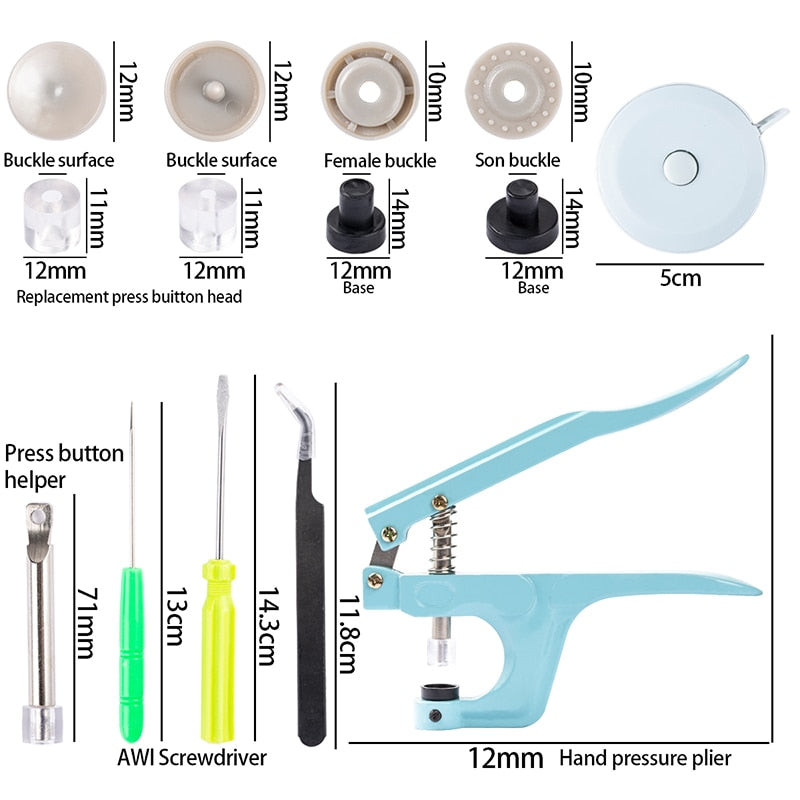 150-900 Sets 36 Color Plastic Snap Buttons with Snaps Pliers Tool Kit & Storage Container