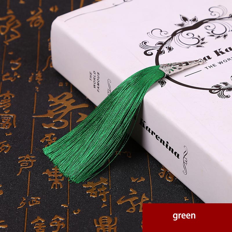 2PCS 14cm Cone Alloy Cap Silk Tassel