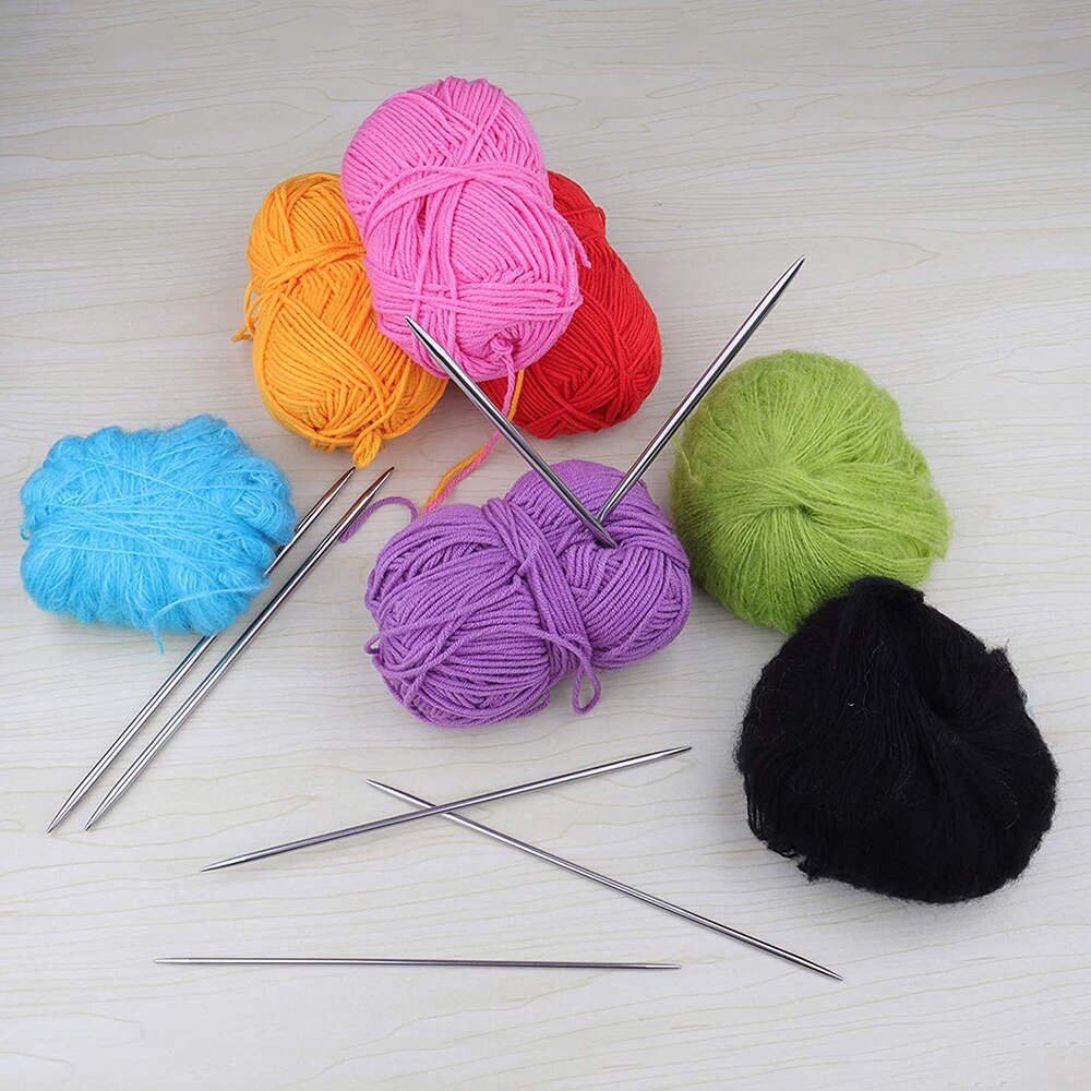 5pcs/set Stainless Steel Knitting Needles