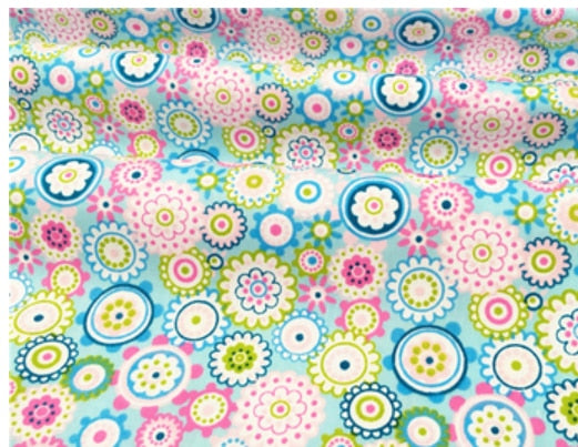 Floral and Patterned Cotton Fabric 50x80cm