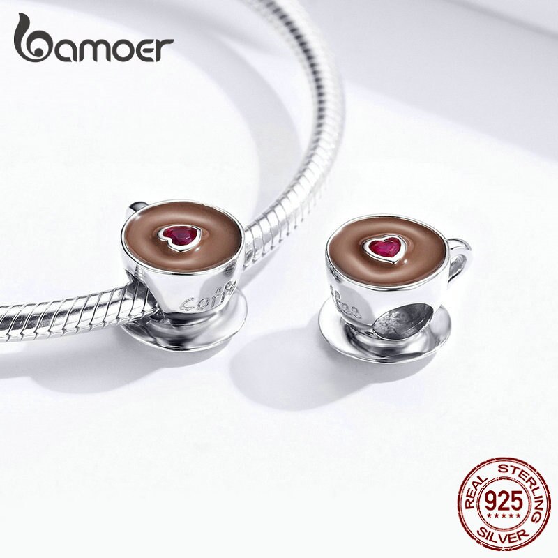 Bamoer Bracelet Coffee Cup Charm