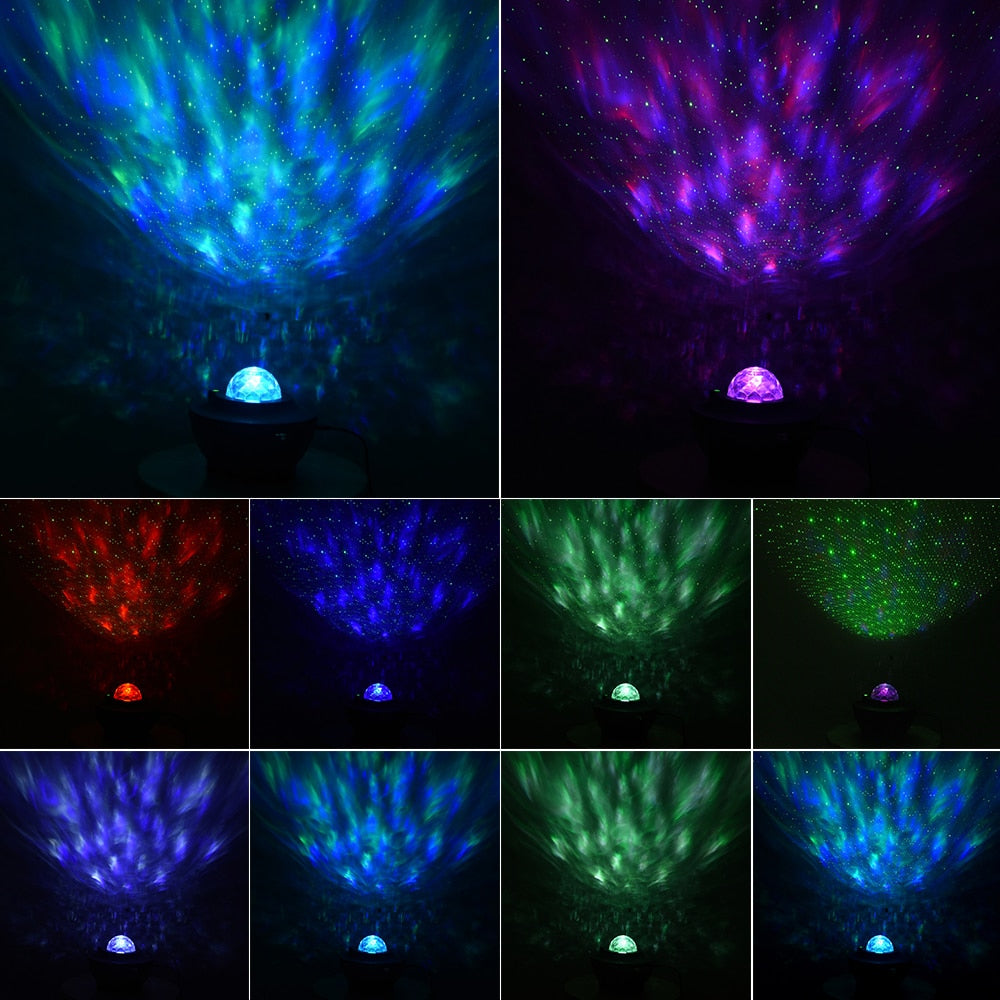 USB LED Sound Activated Night Light Projector