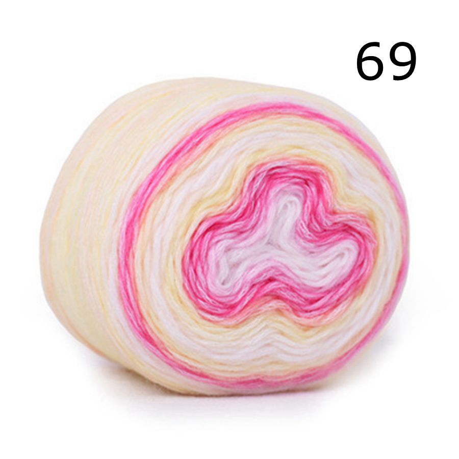 Rainbow Woolen Yarn Soft Hand Woven Cake Yarn