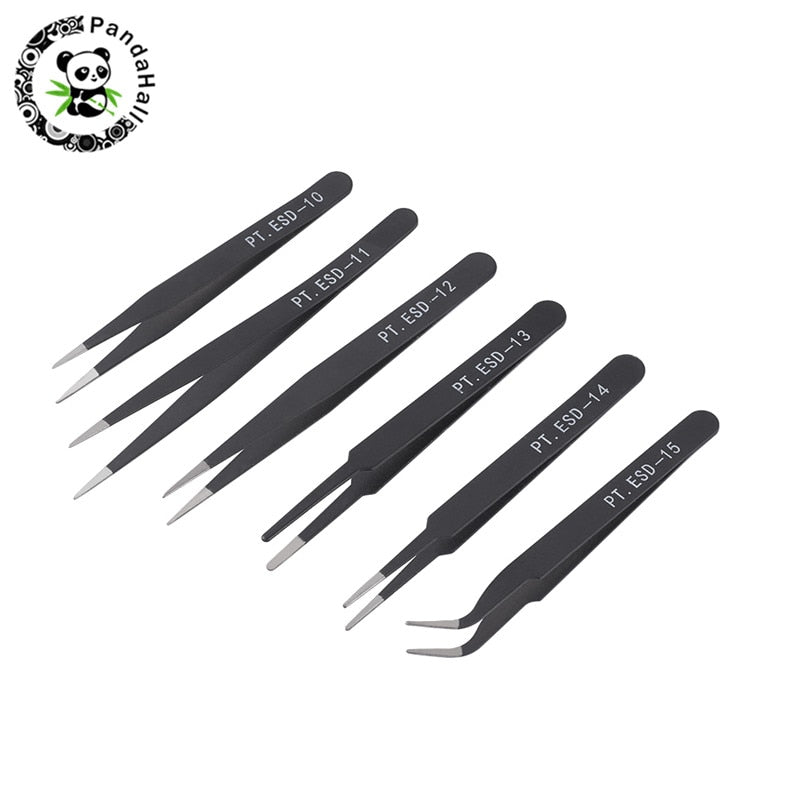 Black Beading Tweezers (1/3/6 pack)