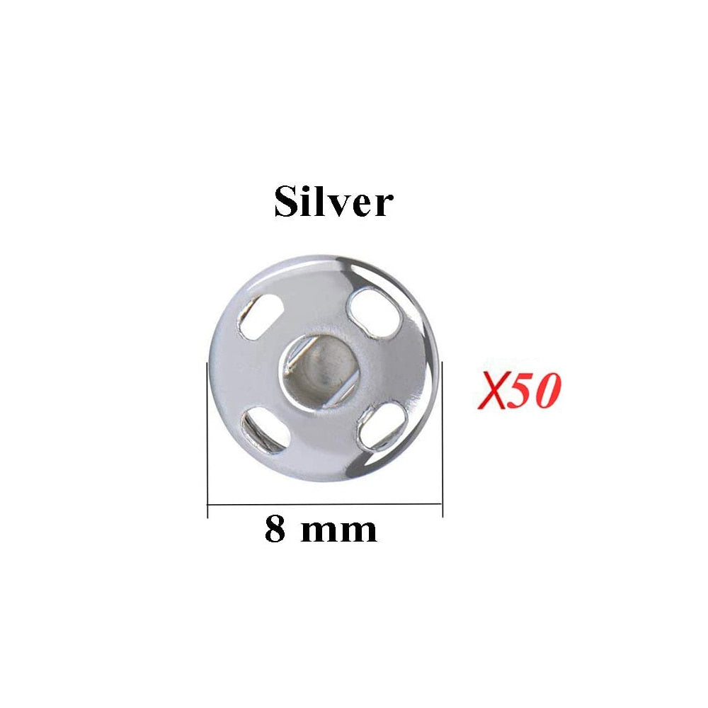 50PCS Sew On Metal Snap Buttons