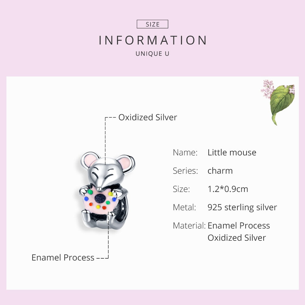 Sterling Silver Mouse Charm