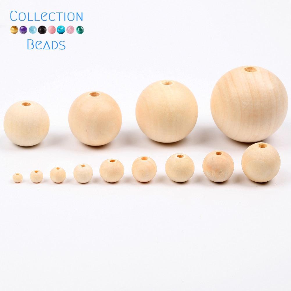 Natural Wood Beads (size options)