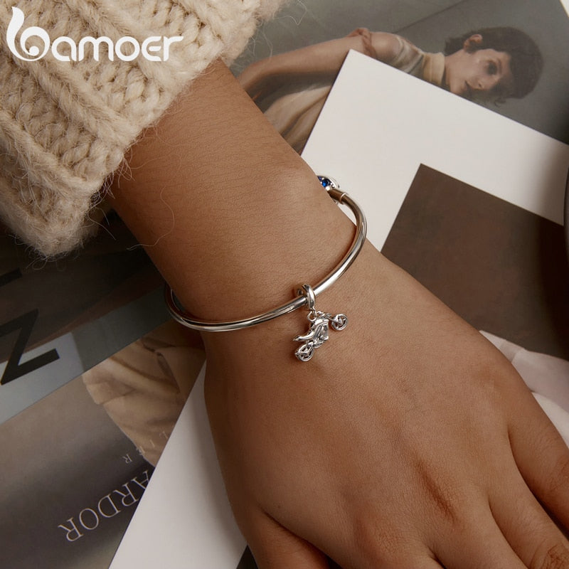 Bamoer Bracelet Sterling Silver Motorcycle Charm