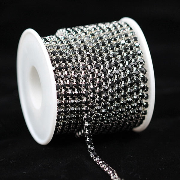 1-10 Yard/Roll Cryistal Rhinestone Trim (2-4mm)