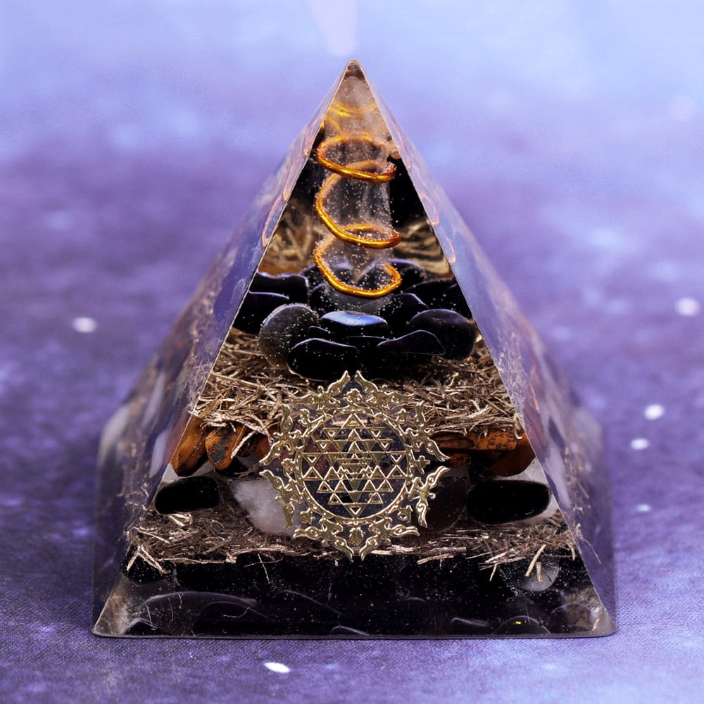 Orgone Crystal Quartz Healing Pyramid