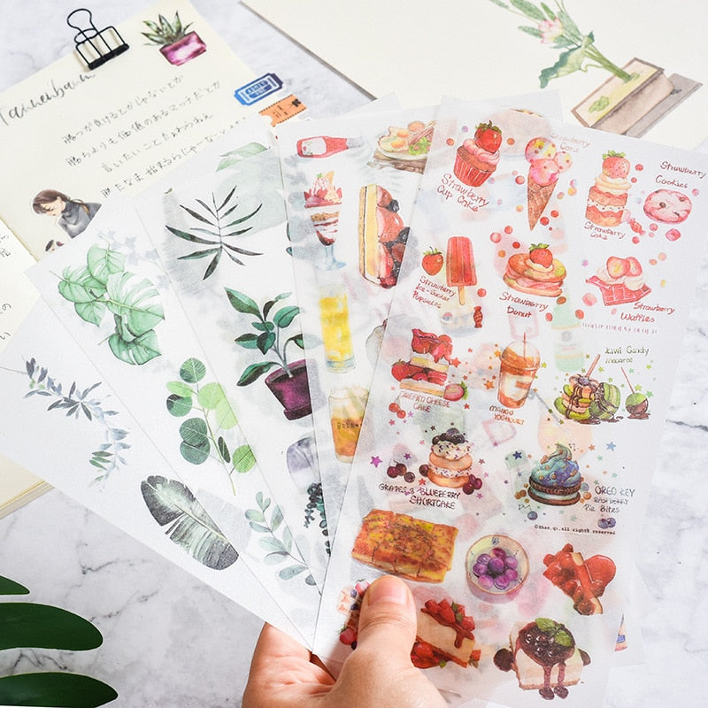 Flower/Plant/Leaves Stickers (3 sheet/pack, style options)