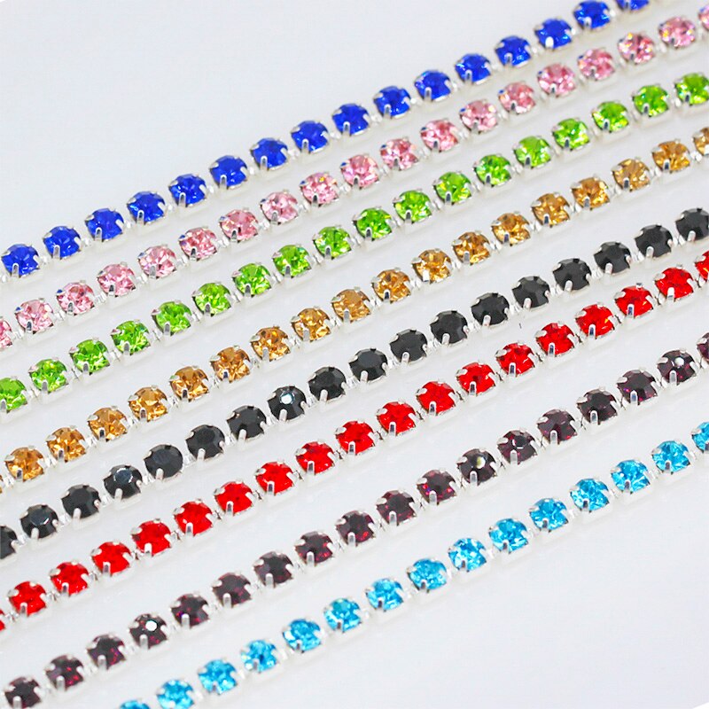 1-10 Yard/Roll Cryistal Rhinestone Trim (2-4mm)