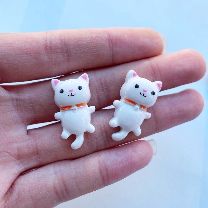 Resin Flatback Cute Cartoon Cat (14/pack, color options)