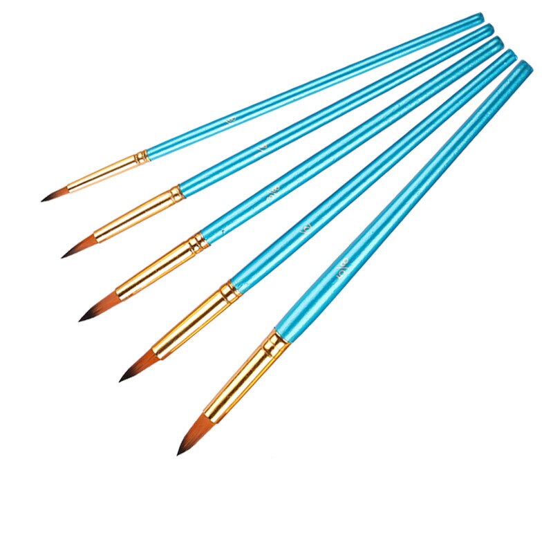 Nylon Hair Wooden Handle Watercolor Paint Brush Pen Set