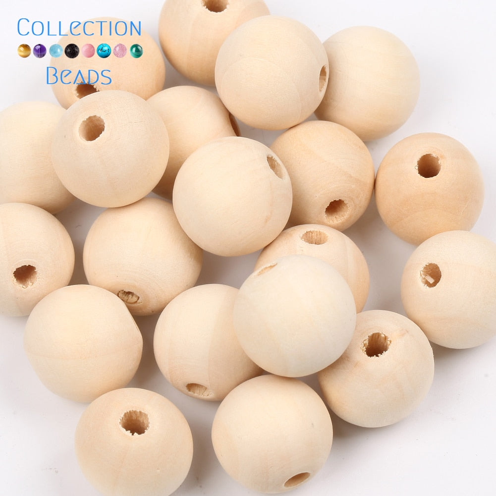 Natural Wood Beads (size options)