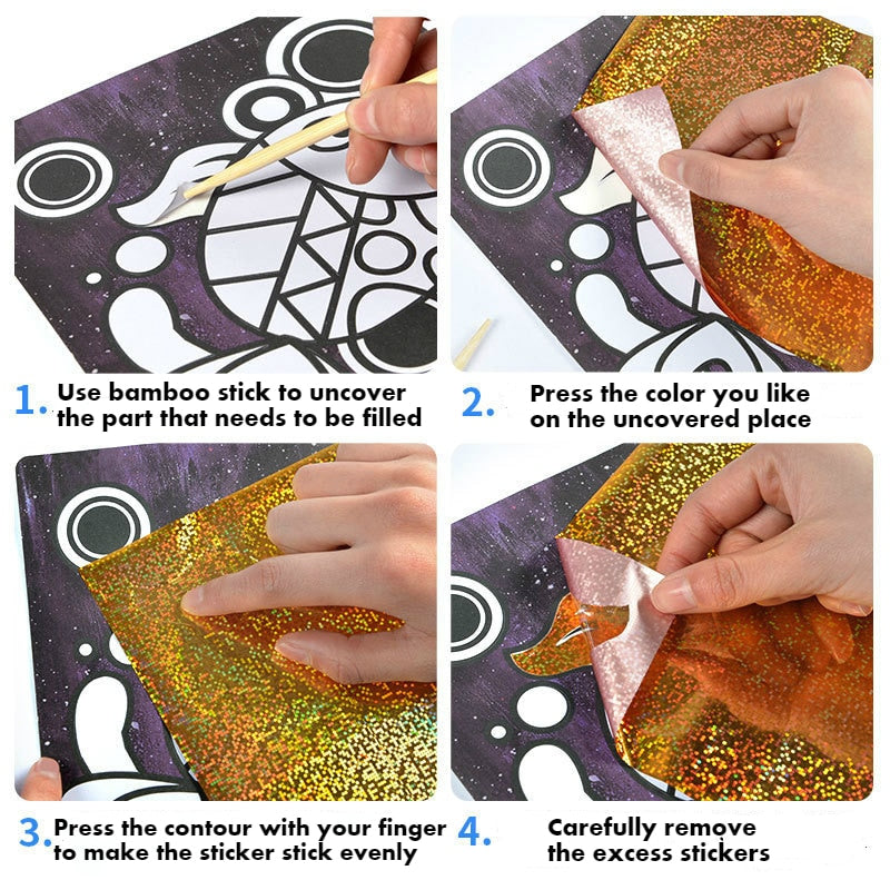 DIY Cartoon Magic Transfer Painting