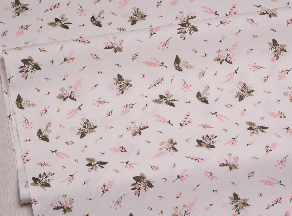 Flower Printed Cotton Twill Fabric