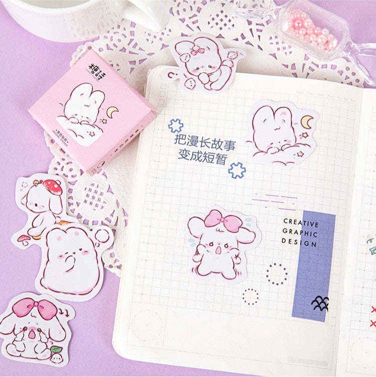 Cute Rabbit Stickers (45/box)