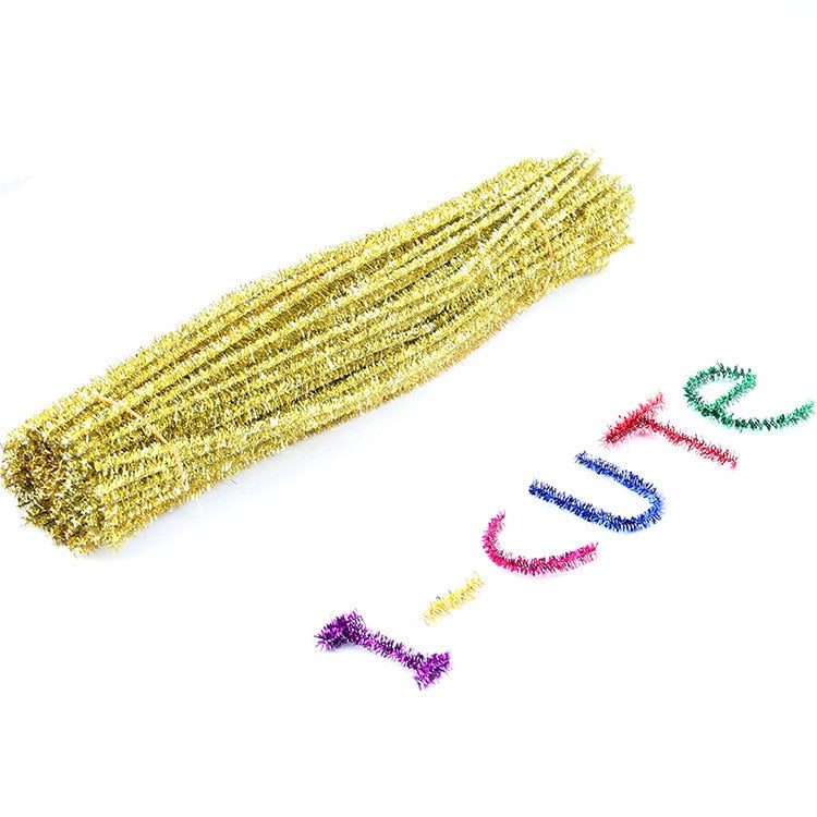 100Pcs Glitter Chenille Pipe Cleaners